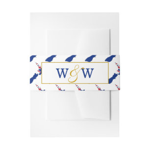 Elegante NEW ZEALAND Monogram Wedding Celebration Einladungsbanderole