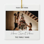 Elegante New Zuhause Script Ornament (Rückseite)