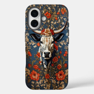 Elegante Nguni-Kuh William Morris Inspiriert iPhone 16 Hülle