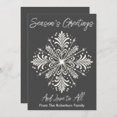 Elegante nicht-denominationale Snowflake-Urlaubska Feiertagskarte (Vorne/Hinten)