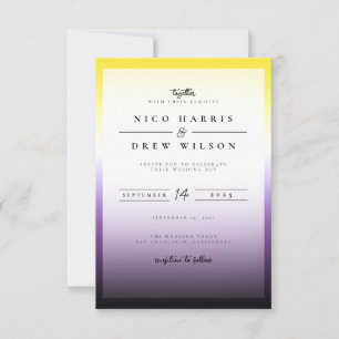 Elegante nichtbinäre Pride-Hochzeit Einladung