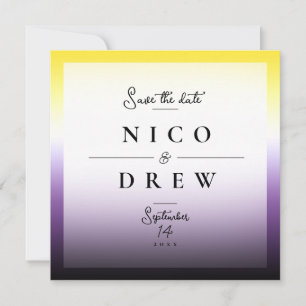 Elegante nichtbinäre Pride-Hochzeit Save The Date