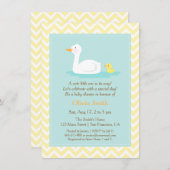Elegante Niedlich Duck Zickzack Baby Shower Einlad Einladung (Vorne/Hinten)