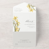 Elegante Niedlich-gelbe Daffodil-Blütenhochzeit All In One Einladung (Außenbereich)
