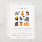 Elegante Niedlich warme, gemütliche Herbsthochzeit Dankeskarte (Vorderseite)