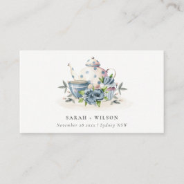 Elegante Niedliche Aqua Blue Blumenstrauß Teatro S Platzkarte