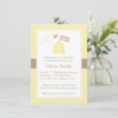 Elegante Niedliche Bee Baby Dusche Einladungen (Stehend Vorderseite)