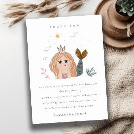 Elegante Niedliche Blush Sea Meerjungfrau Kinderdu Dankeskarte