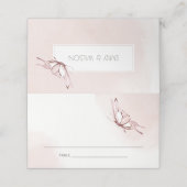ELEGANTE NIEDLICHE BLUSH WATERCOLOR BUTTERFLY WEDD PLATZKARTE (Außenseite Aufgefaltet)