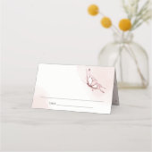 ELEGANTE NIEDLICHE BLUSH WATERCOLOR BUTTERFLY WEDD PLATZKARTE (Vorderseite)