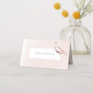 ELEGANTE NIEDLICHE BLUSH WATERCOLOR BUTTERFLY WEDD PLATZKARTE