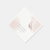 ELEGANTE NIEDLICHE BLUSH WATERCOLOR BUTTERFLY WEDD SERVIETTE (Ecke)