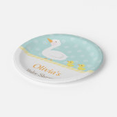 Elegante niedliche Ente paart Pappteller (Schrägansicht)