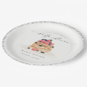 Elegante Niedliche Fruchtpancake Wasserfarbe Babyd Pappteller (Schrägansicht)