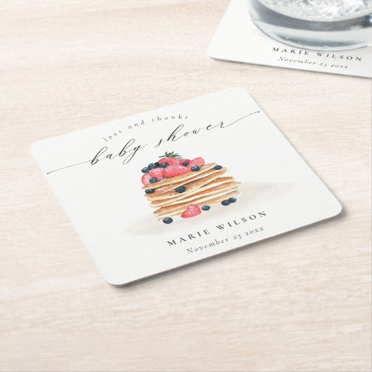 Elegante Niedliche Fruchtpancake Wasserfarbe Babyd Rechteckiger Pappuntersetzer (angewinkelt)