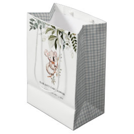 Elegante Niedliche Koala Foliage Babydusche Mittlere Geschenktüte