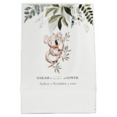 Elegante Niedliche Koala Foliage Babydusche Mittlere Geschenktüte (Rückseite)