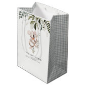 Elegante Niedliche Koala Foliage Babydusche Mittlere Geschenktüte (Rückseite Schrägansicht)