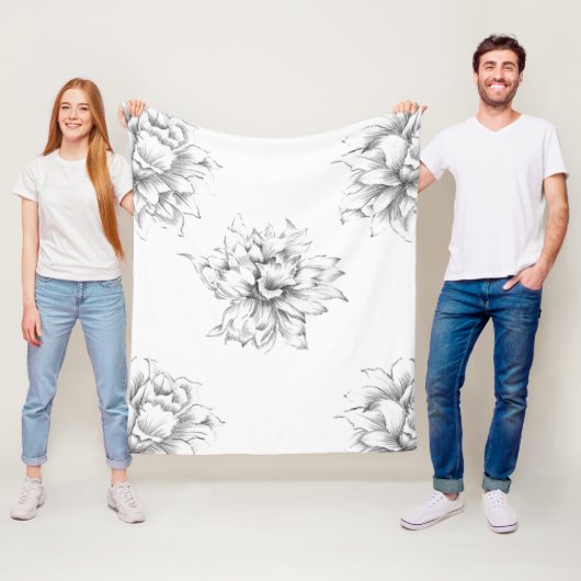 Elegante, niedliche Kunskizze, florale moderne Dek Fleecedecke (Beispiel)