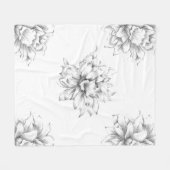 Elegante, niedliche Kunskizze, florale moderne Dek Fleecedecke (Vorderseite (Horizontal))