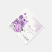Elegante Niedliche Lila Aquarellblütendusche Serviette (Ecke)