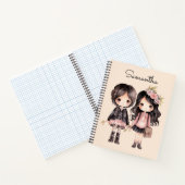 Elegante niedliche Mädchen Zurück zur Schule perso Notizblock (Innenseite)