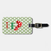 elegante niedliche Pilzpilze Polka Punkte Gepäckanhänger (Vorderseite horizontal)