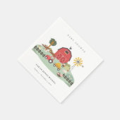 Elegante Niedliche Red Barnyard Farm Animal Baby S Serviette (Ecke)