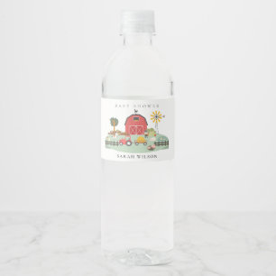 Elegante Niedliche Red Barnyard Farm Animal Baby S Wasserflaschenetikett