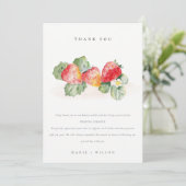 Elegante Niedliche Red Strawberry Leafy Foliage We Dankeskarte (Stehend Vorderseite)