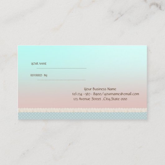 Elegante Niedliche Referenzkarte Empfehlungskarte (Rückseite)