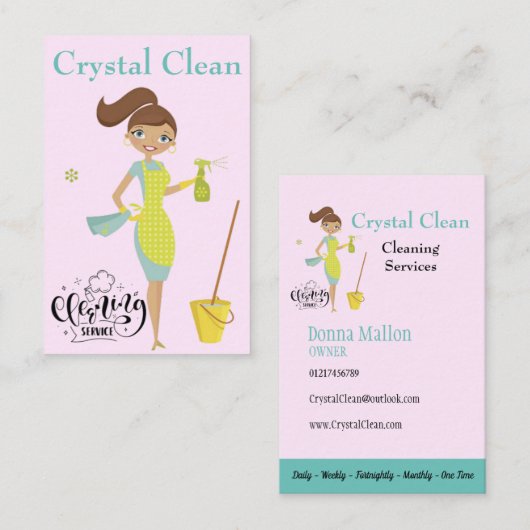 Elegante Niedliche Reinigung von Kristallen Visitenkarte (Vorne/Hinten)