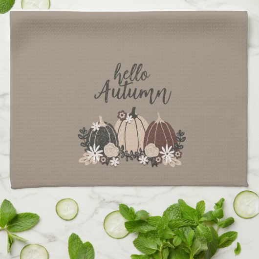Elegante Niedliche Retro-Herbst Schwarze Pumpkins- Geschirrtuch (Gefaltet)
