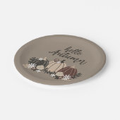 Elegante Niedliche Retro-Herbst Schwarze Pumpkins- Pappteller (Schrägansicht)