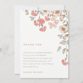 Elegante Niedliche rosa Blume, die jedes Alter zum Dankeskarte (Vorderseite)