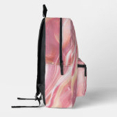 Elegante Niedliche Rosa Pfirsichmor Monogramm hinz Bedruckter Rucksack (Links)