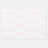 Elegante, Niedliche, rosa und weiße Herzklänge Geschenkpapier Set (Vorderseite)