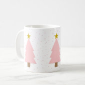 Elegante Niedliche, rosa Weihnachtsbäume, Goldene  Kaffeetasse (Vorderseite Links)