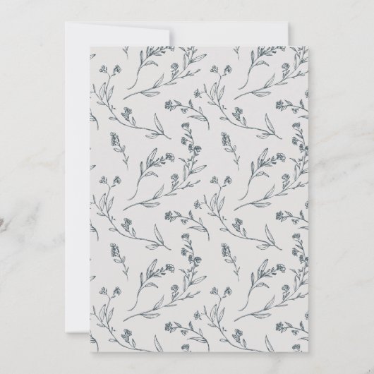 Elegante Niedliche Rose Blumenkohl-Hochzeit Dankeskarte (Rückseite)