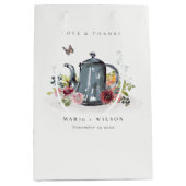 Elegante Niedliche Rose Blumenkohl-Hochzeit Mittlere Geschenktüte (Vorderseite)