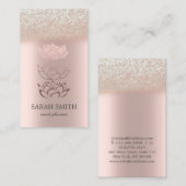 Elegante Niedliche Rose Gold Diamonds Lotus Visitenkarte (Vorne/Hinten)