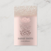 Elegante Niedliche Rose Gold Diamonds Lotus Visitenkarte (Vorderseite)