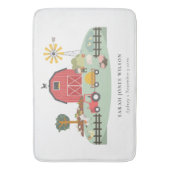 Elegante Niedliche rote grüne Barnyard Farm Animal Badematte (Vorderseite Vertikal)