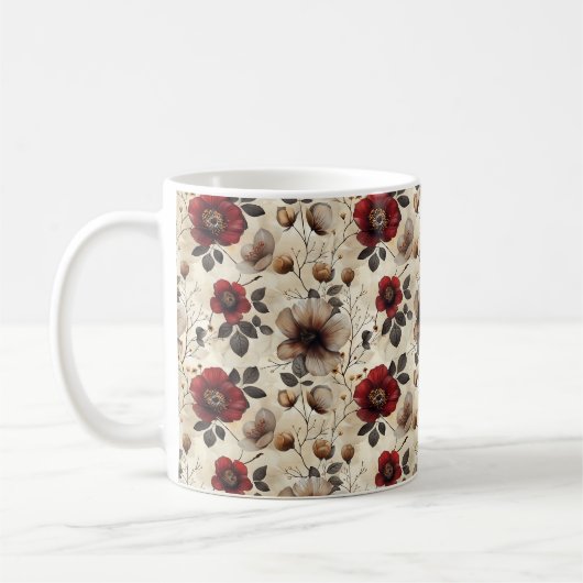 Elegante Niedliche Rustikale Romantik Kaffeetasse (Links)