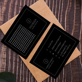 Elegante Niedliche Schwarz Moderne Monogram Custom Visitenkarte