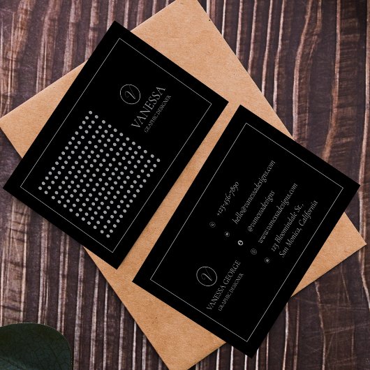 Elegante Niedliche Schwarz Moderne Monogram Custom Visitenkarte