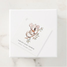 Elegante Niedliche Sleepy Koala Foliage Babydusche Geschenkanhänger