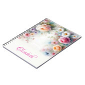 Elegante niedliche Wasserfarbe Aquarell Blumenmale Notizblock (Linke Seite)