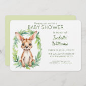 Elegante Niedliche Wasserfarbe Kangaroo Kinderdusc Einladung (Vorne/Hinten)