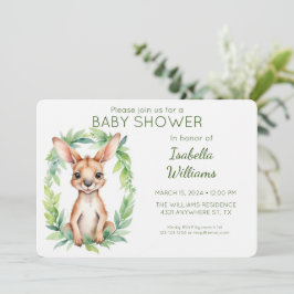 Elegante Niedliche Wasserfarbe Kangaroo Kinderdusc Einladung